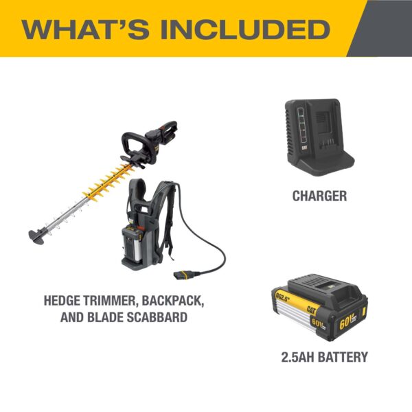 CAT 60-volt Max 25-in Hedge Trimmer 2 Ah (Battery and Charger Included) - Image 4