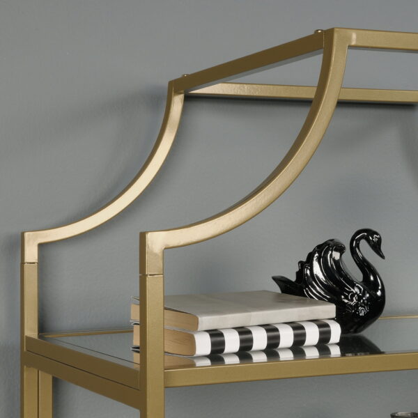 Better Homes   Gardens 71  Nola 5 Tier Etagere Bookcase, Gold Finish - Image 5