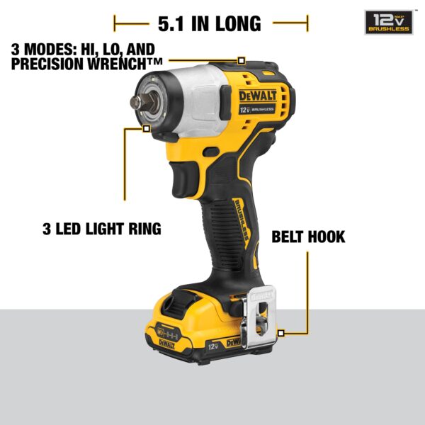 XTREME 12-volt Max Variable Speed Brushless 3/8-in Drive Cordless Impact Wrench (Battery Included) - Image 7