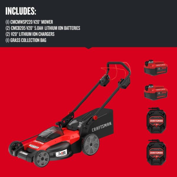 Self-Propelled Cordless Mower 20-volt 20-in Cordless Self-propelled Lawn Mower 5 Ah (Battery and Charger Included) - Image 6