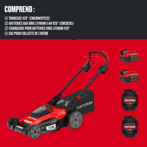 Self-Propelled Cordless Mower 20-volt 20-in Cordless Self-propelled Lawn Mower 5 Ah (Battery and Charger Included) - Image 11