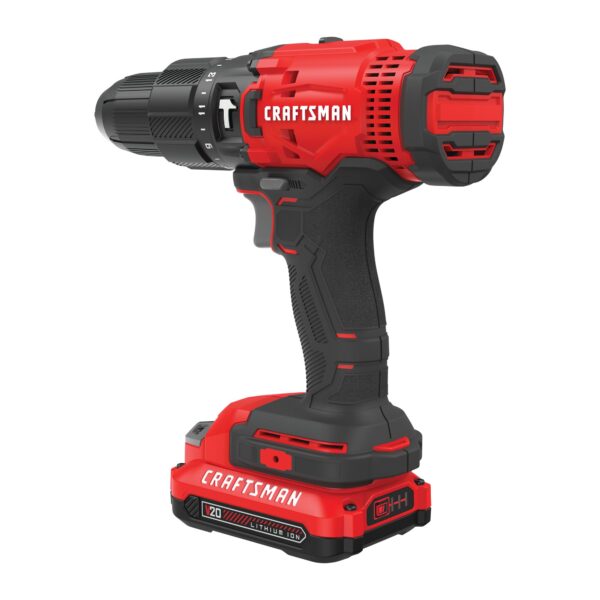 V20 1/2-in 20-volt Max-Amp Variable Speed Cordless Hammer Drill (2-Batteries Included) - Image 10