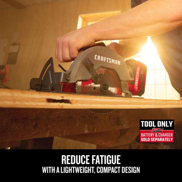 V20 20-volt Max 6-1/2-in Cordless Compact Circular Saw (Bare Tool) - Image 12