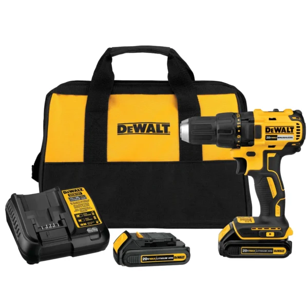 Drill DCD777C2 20-volt Max 1/2-in Brushless Cordless (2-Batteries Included and Charger Included)