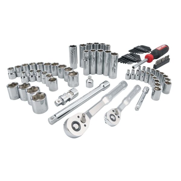 83-Piece Standard (SAE) and Metric Polished Chrome Mechanics Tool Set with Hard Case - Image 8