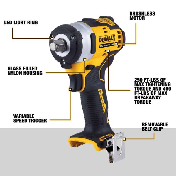 XTREME 12-volt Max Variable Speed Brushless 1/2-in Drive Cordless Impact Wrench (Bare Tool) - Image 2