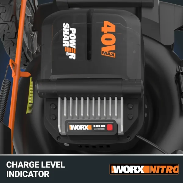 WORX NITRO POWER SHARE 40-volt 21-in Cordless Push 5 Ah (2 Batteries and Charger Included) - Image 8