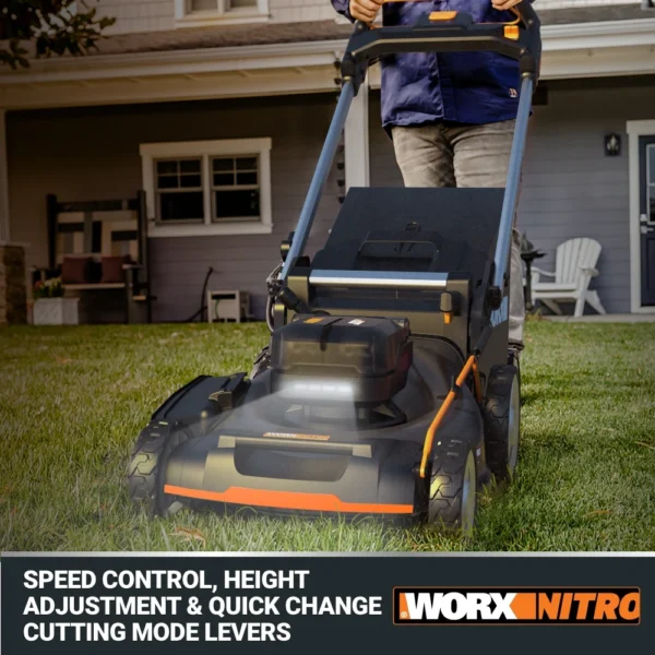 WORX WP773 40-volt 21-in Cordless Self-propelled Lawn Mower 5 Ah (2 Batteries and Charger Included) - Image 5