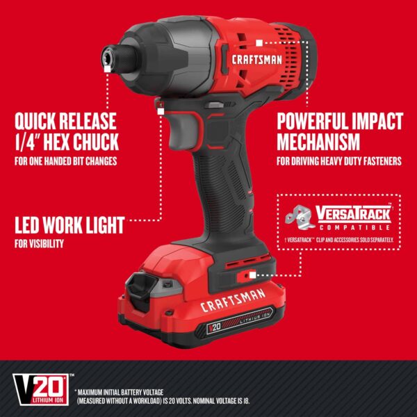 V20 2-Tool Power Tool Combo Kit with Soft Case (2-Batteries Included and Charger Included) - Image 5