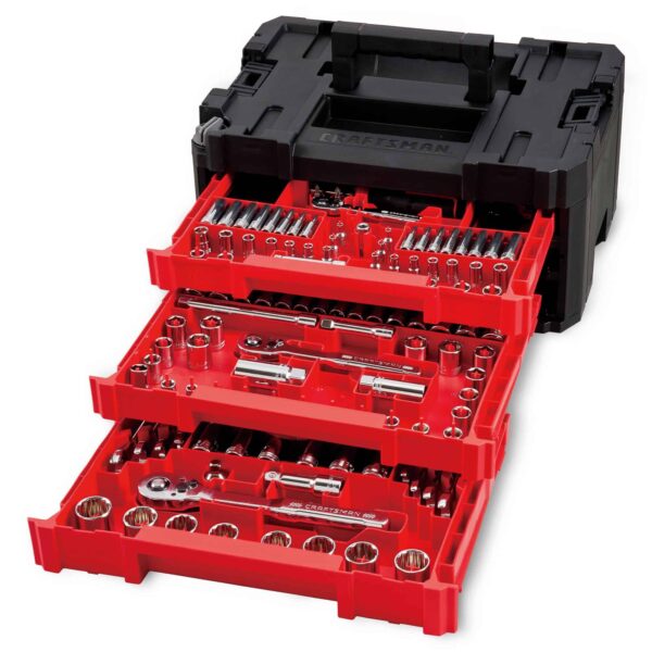 262-Piece Standard (SAE) and Metric Polished Chrome Mechanics Tool Set with Hard Case - Image 13