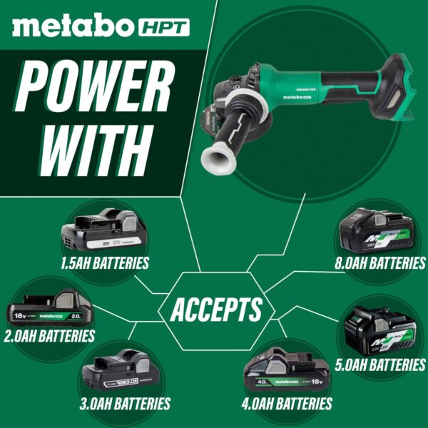 HPT MultiVolt 4.5-in 18-volt Paddle Switch Brushless Cordless Angle Grinder (Tool Only) - Image 4