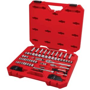 83-Piece Standard (SAE) and Metric Polished Chrome Mechanics Tool Set with Hard Case