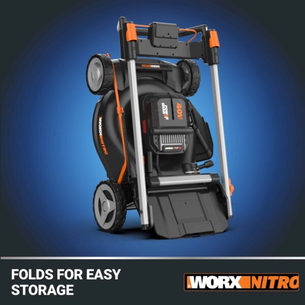 WORX WP773 40-volt 21-in Cordless Self-propelled Lawn Mower 5 Ah (2 Batteries and Charger Included) - Image 3