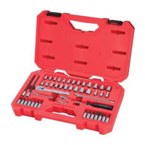 48-Piece Standard (SAE) and Metric Combination Polished Chrome Mechanics Tool Set with Hard Case
