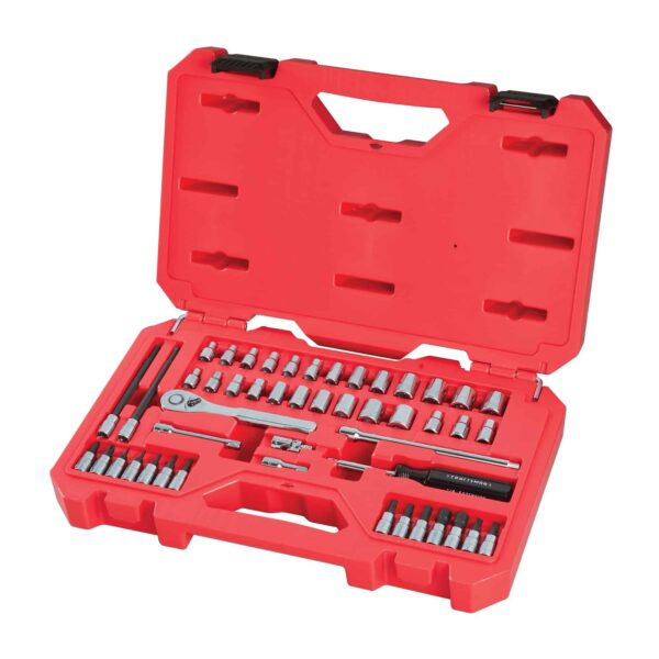 48-Piece Standard (SAE) and Metric Combination Polished Chrome Mechanics Tool Set with Hard Case