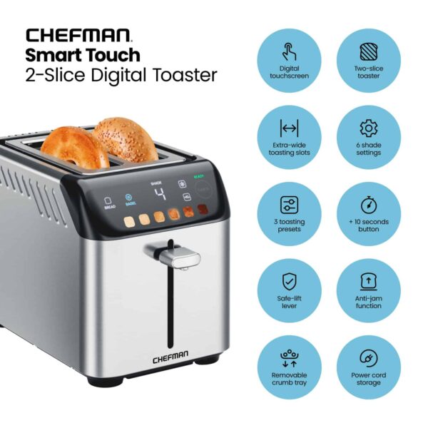 Chefman 2-Slice Stainless Steel 850-Watt Toaster - Image 2