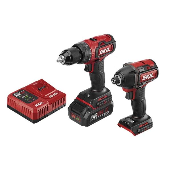 CB743701 PWR CORE 20 2-Tool 20-volt Brushless Power Tool Combo Kit Case (1 Li-ion Battery Included and Charger Included)