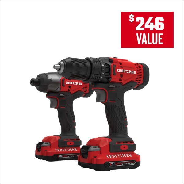 V20 2-Tool Power Tool Combo Kit with Soft Case (2-Batteries Included and Charger Included) - Image 2