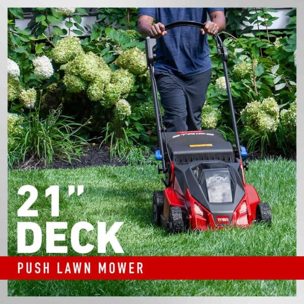 Stripe 60-volt Max 21-in Cordless Push Lawn Mower 4 Ah (1 Batteries and Charger Included) - Image 8