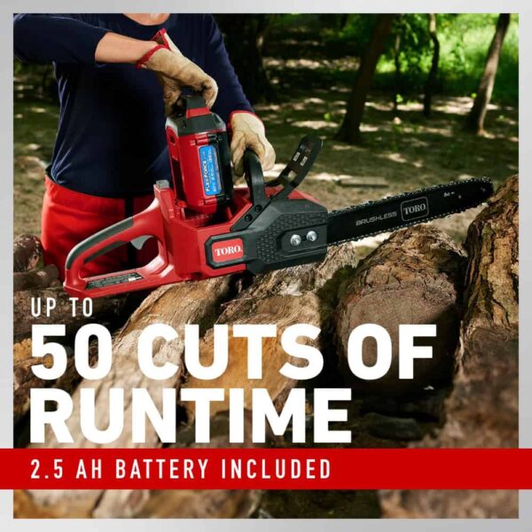 Flex-Force 60-volt Max 16-in Brushless Battery 2.5 Ah Chainsaw (Battery and Charger Included) - Image 3