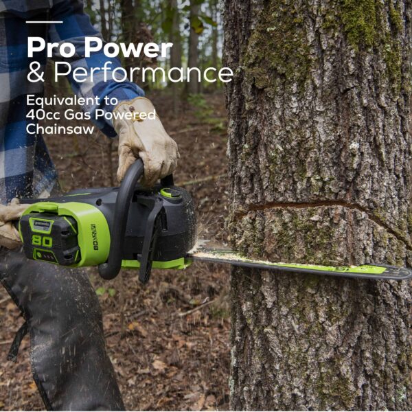 Pro 80-volt 16-in Brushless Battery 2.5 Ah Chainsaw (Battery and Charger Included) - Image 6