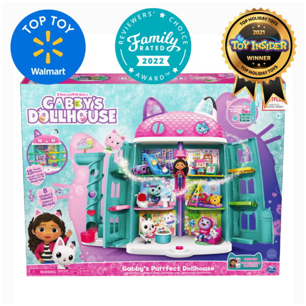 Gabby s Dollhouse, Purrfect Dollhouse 2-Foot Tall Playset with Sounds, 15 Pieces - Image 2