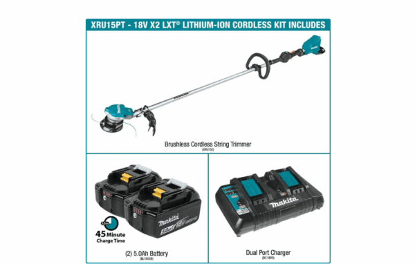 XRU15PT 18-Volt X2 (36-Volt) LXT Lithium-Ion Brushless Cordless String Trimmer Kit (5.0 Ah) - Image 7