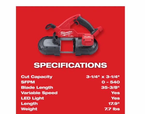 Band Saw 2829-20 M18 FUEL 18V Lithium-Ion Brushless Cordless Compact (Tool-Only) - Image 8