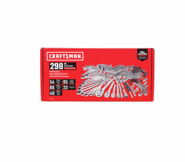 CMMT12039 298-Piece Standard (SAE) and Metric Combination Polished Chrome Mechanics Tool Set (1/4-in; 3/8-in) - Image 8