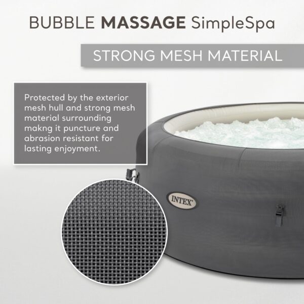 INTEX 28483E SimpleSpa Bubble Massage Spa- 4 Person Capacity ?C Built-in QuickFill Inflation   77  x 26 - Image 7