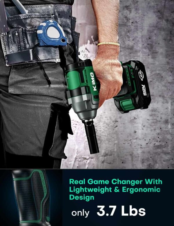 KIMO Cordless Impact Wrench, 3000 RPM   Max Torque 350 ft-lbs (475N.m) - Image 15