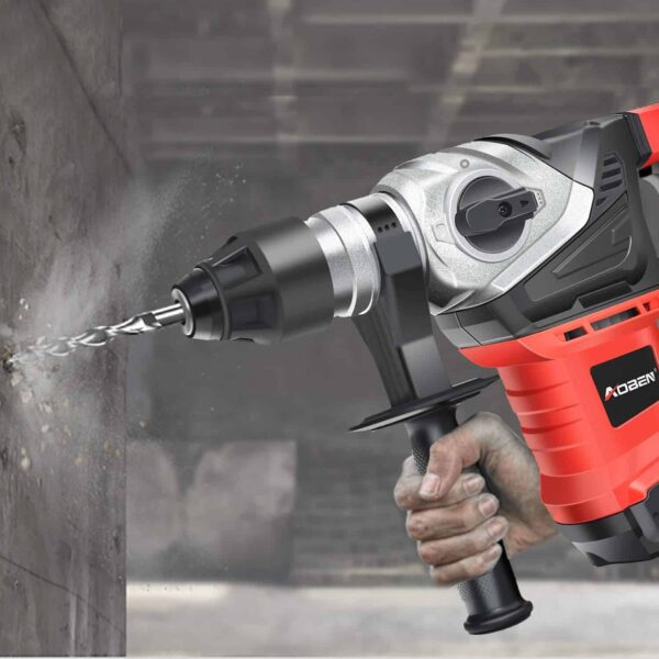 AOBEN Rotary Hammer Drill with Vibration Control and Safety Clutch,13 Amp Heavy Duty 1-1/4 Inch SDS-Plus Demolition Hammer - Image 6