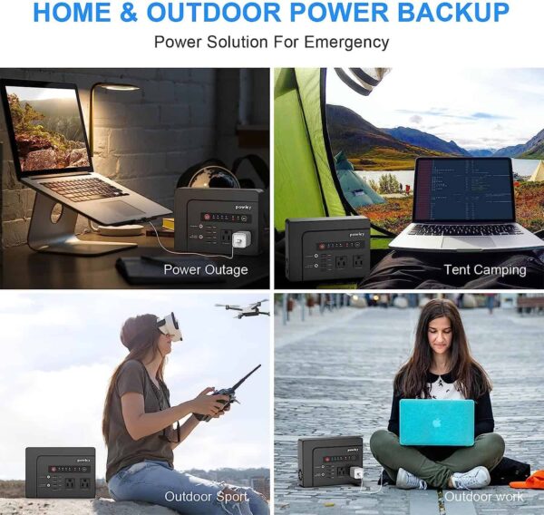 Powkey Portable Power Station 200W, 146Wh Portable Solar Generator Battery Pack - Image 7