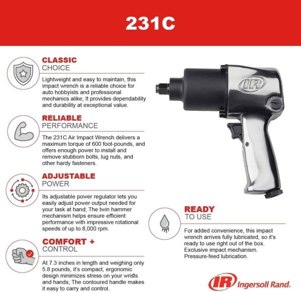 Ingersoll Rand 231C 1/2” Drive Air Impact Wrench - Image 5
