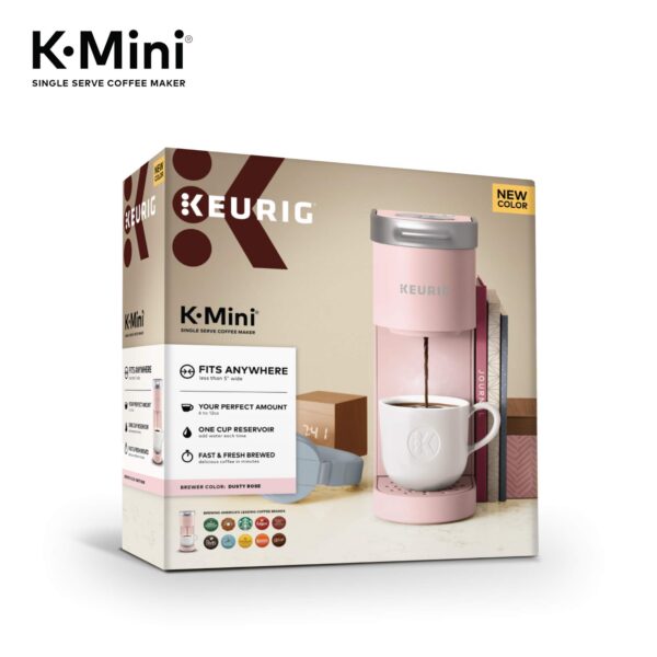 K-Mini Single Serve K-Cup Pod Coffee Maker, Dusty Rose, 6 to 12 oz. Brew Sizes - Image 2