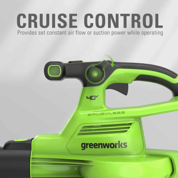 40V Cordless Brushless Leaf Blower / Vacuum, 5.0Ah Battery and Charger Included - Image 3