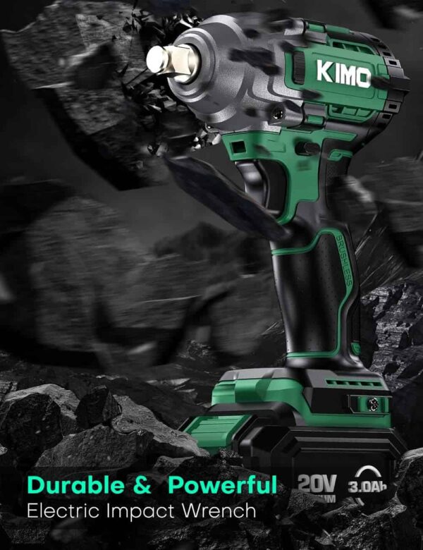 KIMO Cordless Impact Wrench, 3000 RPM   Max Torque 350 ft-lbs (475N.m) - Image 8