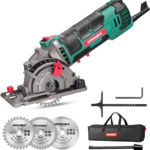 HYCHIKA Compact Circular Saw Tile Saw with 3 Saw Blades 4A Pure Copper Moto