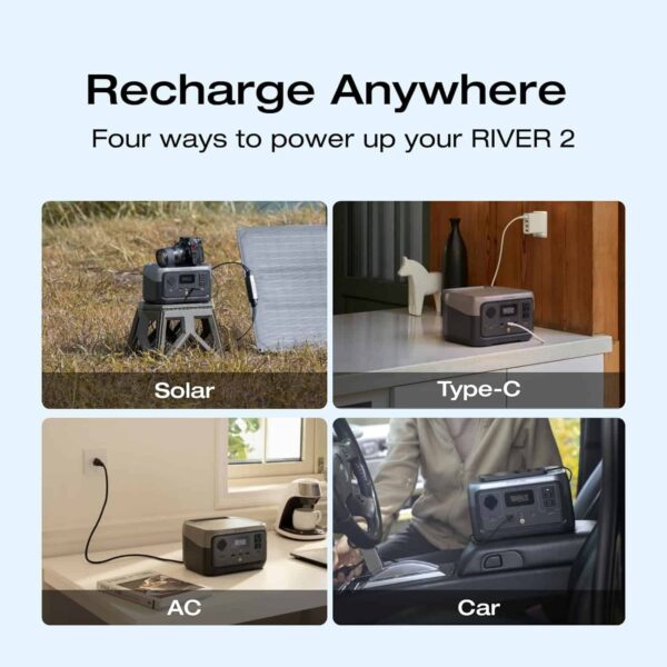 EF ECOFLOW RIVER 2 Portable Power Station, 256Wh LiFePO4 Battery - Image 8