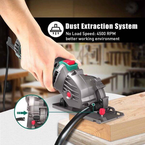HYCHIKA Compact Circular Saw Tile Saw with 3 Saw Blades 4A Pure Copper Moto - Image 5