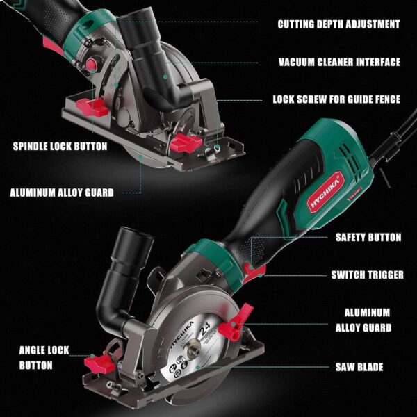 HYCHIKA 6.2A Mini Circular Saw - Image 2