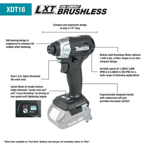 CX205RB 18V LXT Lithium-Ion Sub-Compact Brushless Cordless 2-Pc. Combo Kit (2.0Ah) - Image 12