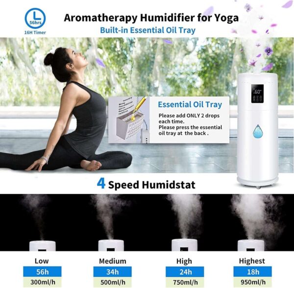 Honovos Humidifiers for Large Room Home Bedroom 2000 sq.ft. 17L/4.5Gal Large Humidifier - Image 4