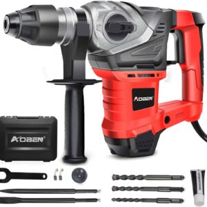 AOBEN Rotary Hammer Drill with Vibration Control and Safety Clutch,13 Amp Heavy Duty 1-1/4 Inch SDS-Plus Demolition Hammer