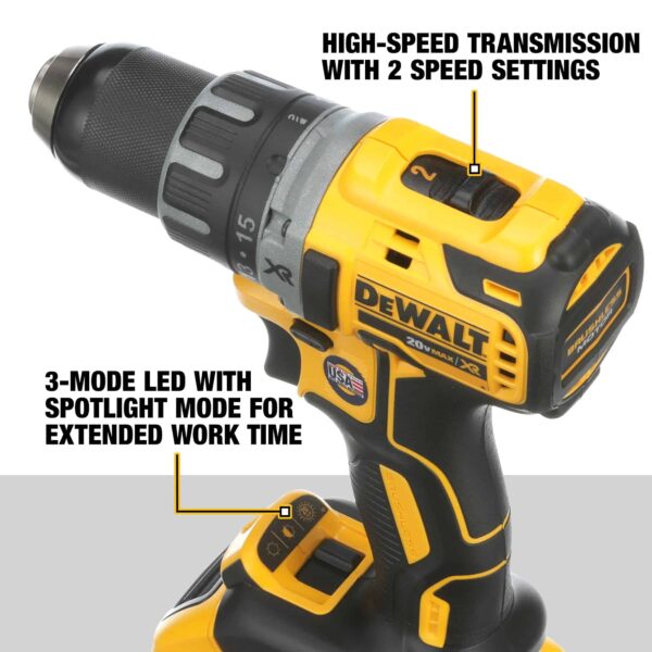 DCD791D2 XR 20-Volt 1/2-In Brushless Cordless Drill (2-Batteries Included And Charger Included) - Image 5