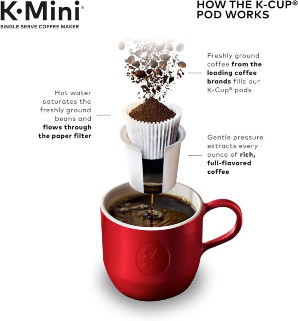 K-Mini Single Serve Coffee Maker, Studio Gray, 6 to 12 oz. Brew Sizes - Image 10