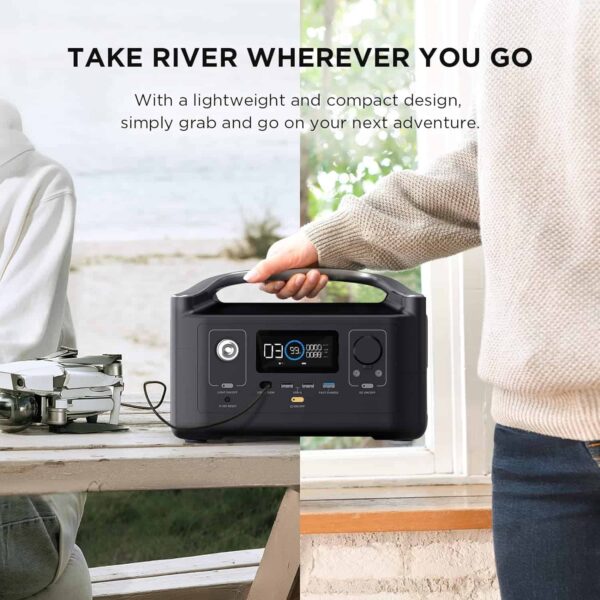 EF ECOFLOW RIVER 288Wh Portable Power Station,3 x 600W(Peak 1200W) AC Outlets   LED Flashlight - Image 8