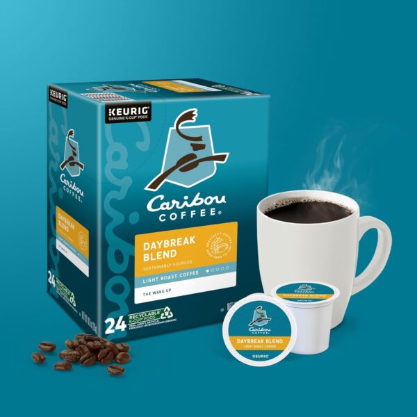 Caribou Coffee Daybreak Morning Blend, Single-Serve  K-Cup Pods, Light Roast Coffee, 24 Count (Pack of 4) - Image 9