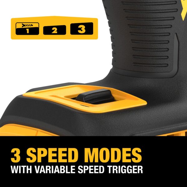 20V MAX XR Impact Driver, Brushless, 1/4 , 3-Speed, Bare Tool Only (DCF845B), Yellow, Black - Image 3