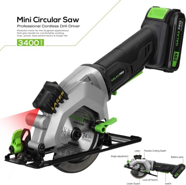 GALAX PRO 20V 4-1/2  Cordless Circular Saw - Image 2